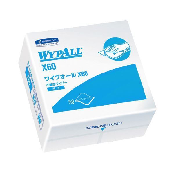 (まとめ）日本製紙クレシア ワイプオール X60 4ツ折り 60560【×10セット】