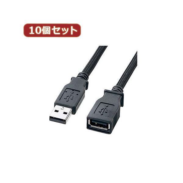 10個セット サンワサプライ ナイロンメッシュUSB2.0ケーブル KU20-NM20ENK KU20-NM20ENKX10