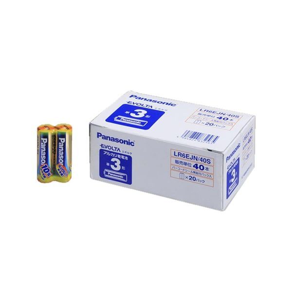 (まとめ）パナソニック アルカリ乾電池 EVOLTA 単3形 LR6EJN/40S 1箱(40本)【×3セット】