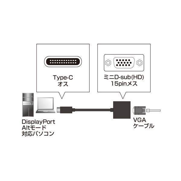 (まとめ)サンワサプライ USB TypeC-VGA変換アダプタ AD-ALCV01 1個【×3セット】 3