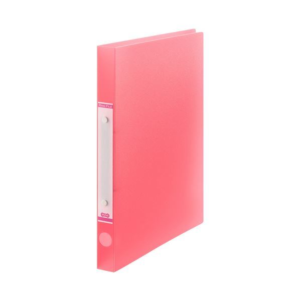 (まとめ) TANOSEEOリングファイル(半透明表紙) A4タテ リング内径20mm ピンク 1冊 【×50セット】