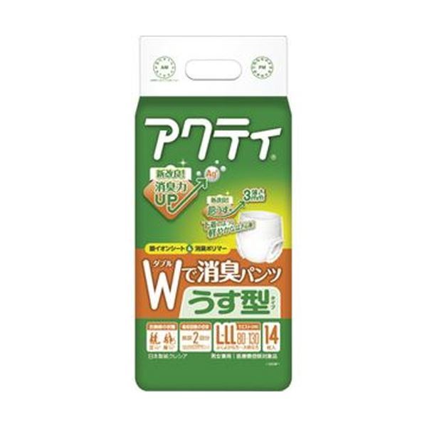 （まとめ）日本製紙 クレシア アクティWで消臭パンツ うす型タイプ L-LL 1パック（14枚）【×10セット】_画像1