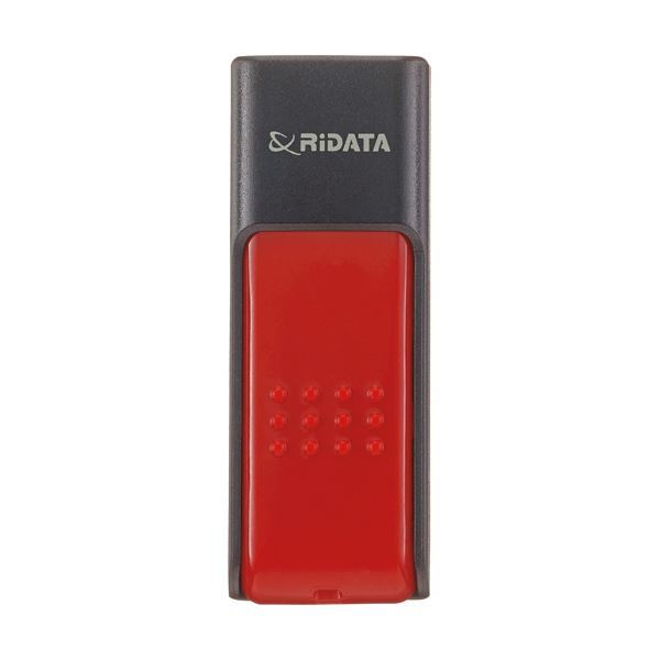(まとめ) RiDATA ラベル付USBメモリー32GB ブラック/レッド RDA-ID50U032GBK/RD 1個 【×10セット】
