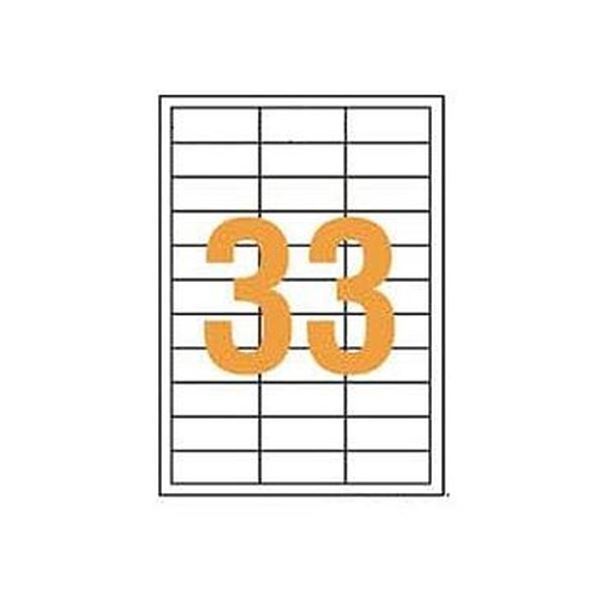 (まとめ)ライオン事務器 LPタックラベル A4判25×63.5mm(33片入)LP-233 1箱(100シート)【×3セット】 ベタ