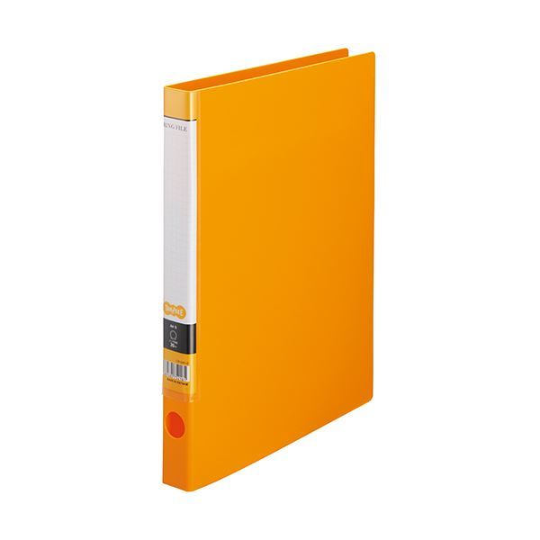 (まとめ) TANOSEE OリングファイルA4タテ 2穴 150枚収容 背幅32mm オレンジ 1冊 【×50セット】