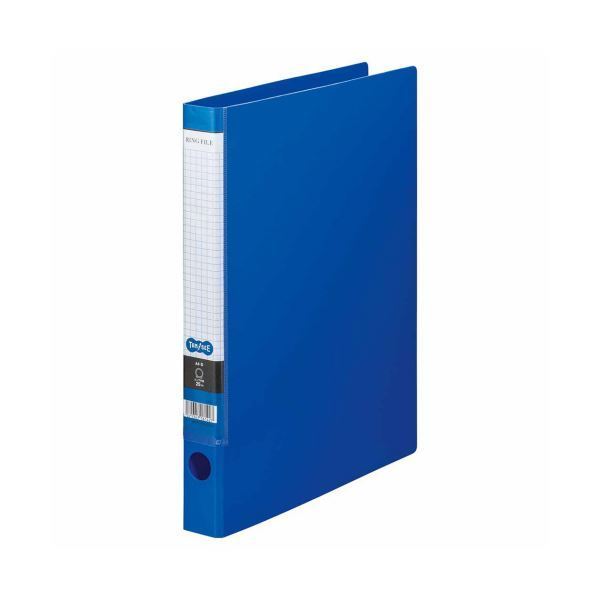 (まとめ) TANOSEE Oリングファイル A4タテ 2穴 170枚収容 背幅35mm ブルー 1セット（10冊） 【×5セット】