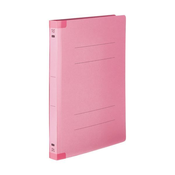 (まとめ) TANOSEEフラットファイル(背補強タイプ) 厚とじ A4タテ 250枚収容 背幅28mm ピンク1セット(30冊:10冊×3パック)