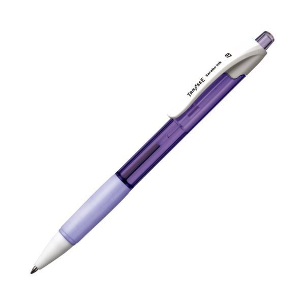 (まとめ) TANOSEE ノック式油性ボールペン（なめらかインク） 細字 0.7mm ラベンダー（インク：黒） 50本 【×10セット】