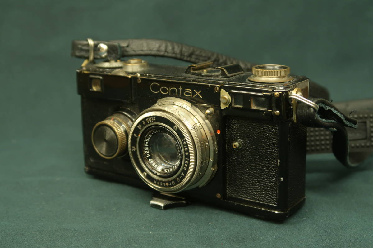 中古カメラ(23) コンタックス CONTAX ZEISS IKON 1型？ レンズ Tessar 1:2.8 f=5cm ジャンク扱い