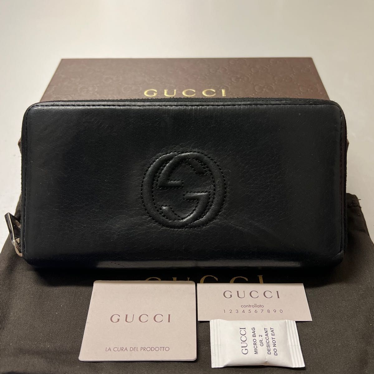 未使用に近い グッチ GUCCI 財布 長財布 ソーホー ラウンドファスナー