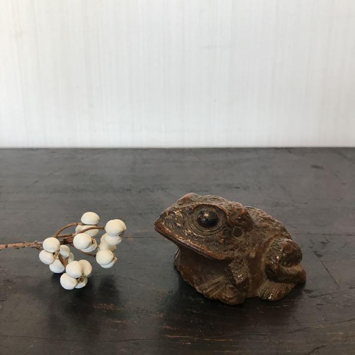 古い竹根 蛙の置物 時代物 アンティーク 骨董品 李朝 陶芸 | kornmed.pl