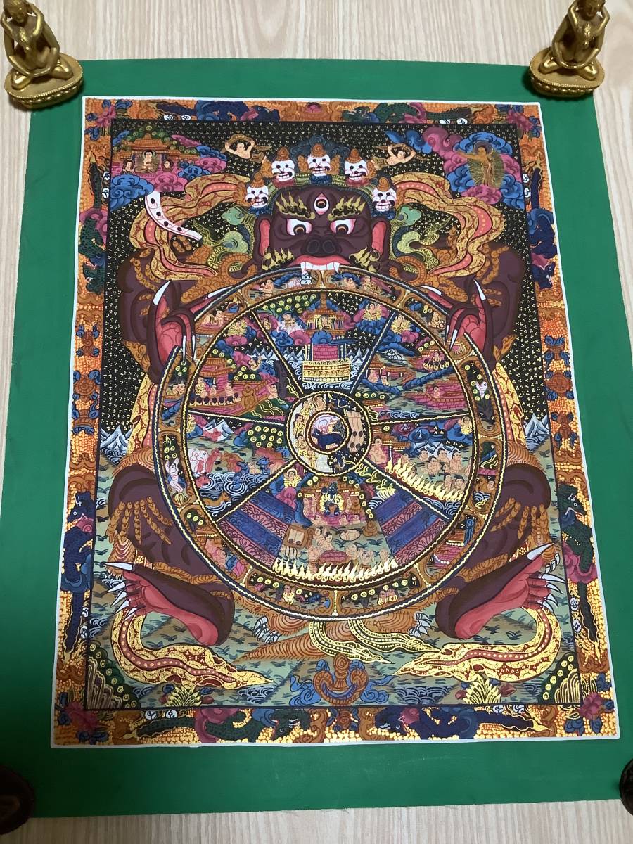 &lt;&lt; Тибетская эзотерическая новая 1 пункт &gt;&gt; Rokudo Rich Buddhism Tanka Tanka Mandala Рука -Drawn 26