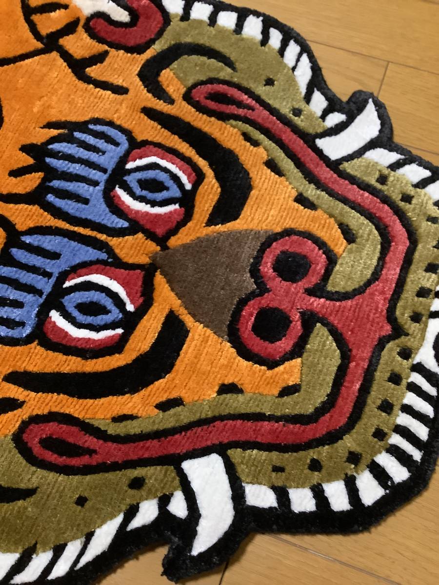『SALE』《 本物　新品　1点物 》シルク　チベタンタイガー　特大　約190センチ　チベット絨毯　3_画像5