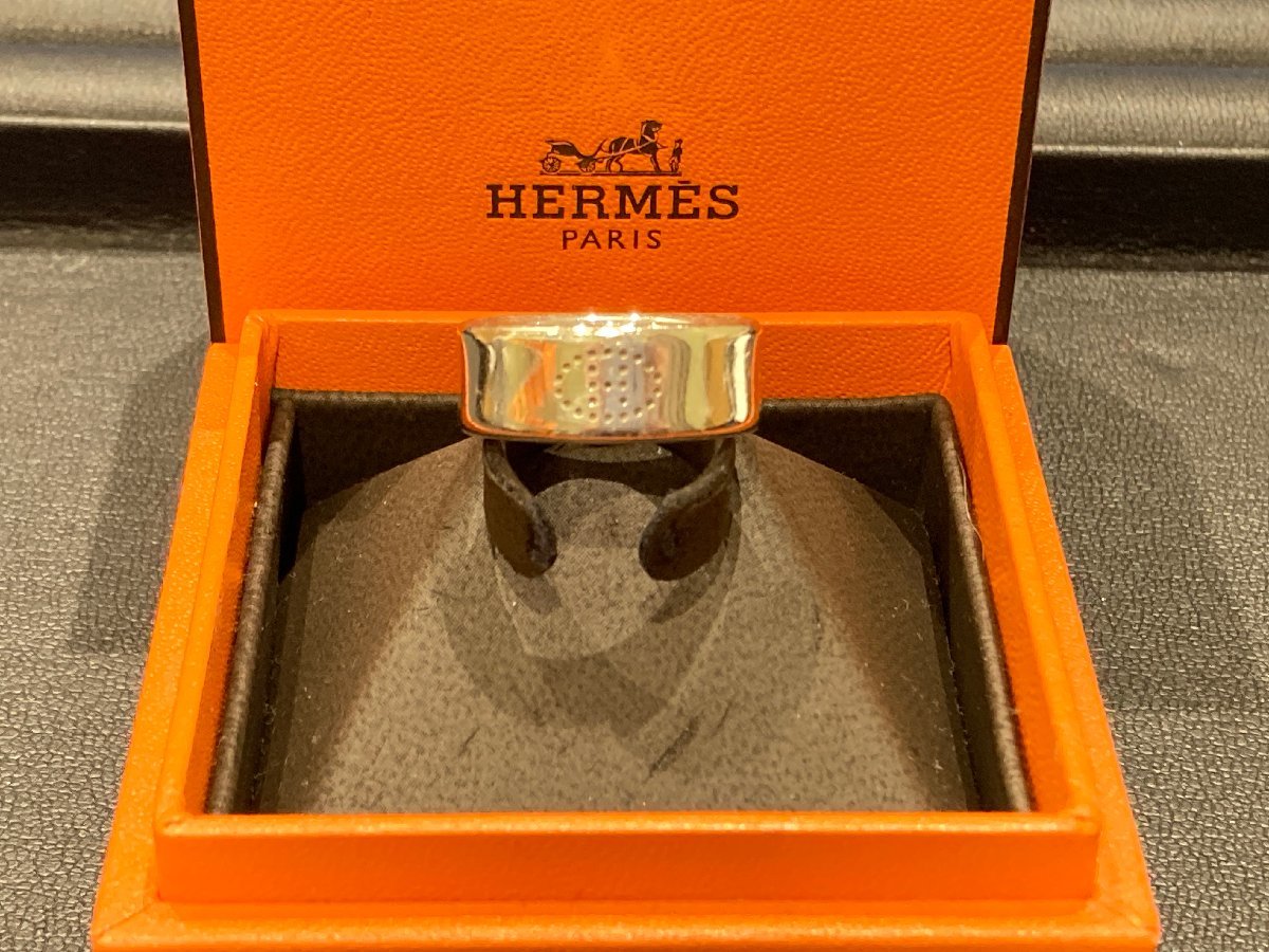 15t012243 HERMES エルメスリュバン エブリン エクリプス リング Hロゴ