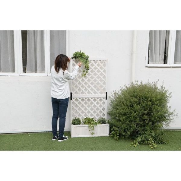 高品質新品 3個セット 木製ラティスフェンス付きフラワースタンド 3段