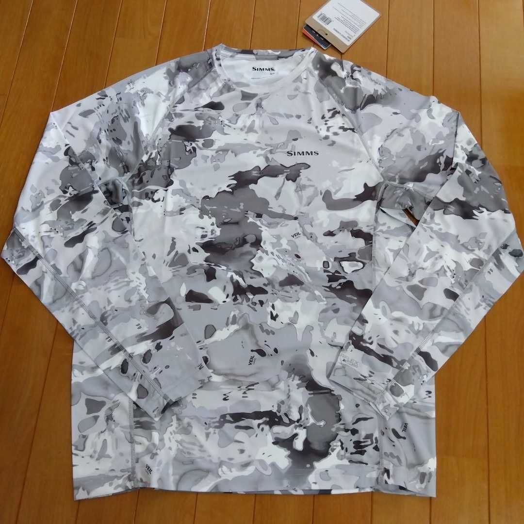 SIMMS シムス SolarFlex LS Crewneck Print Cloud Camo Grey US:L JP:XL ソーラーフレックス　クルーネック　プリント　シャツ_画像2