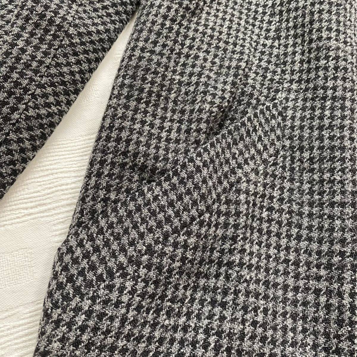 GALERIE VIE Galerie Vie Tomorrowland * большой размер перо тканый длинное пальто серый в клетку воротник-стойка размер 1 y23011906