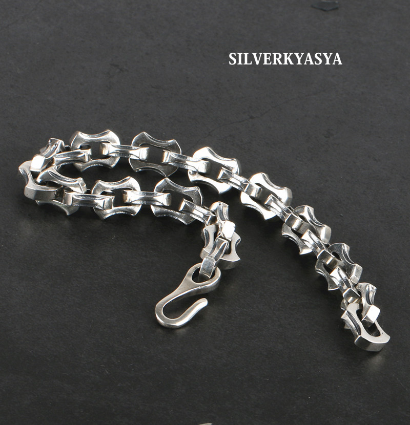  silver 925 chain bracele futoshi width bangle 925 dragon . bracele adzuki bean chain link -ply thickness bracele 