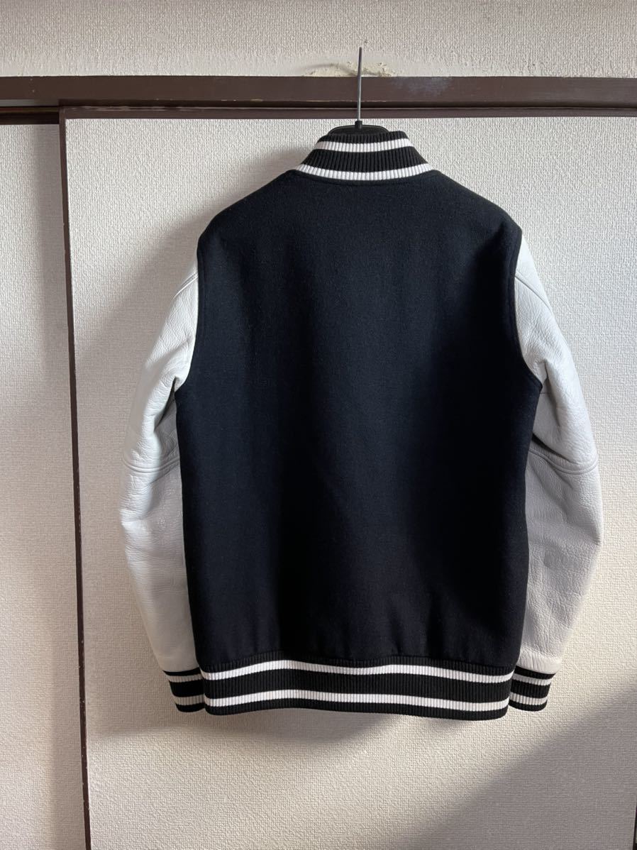 【即決】【良品】 FCRB f.c real bristol エフシーレアルブリストル SOPHNET ソフネット VARSITY JACKET 袖レザースタジャン ブルゾン_画像2