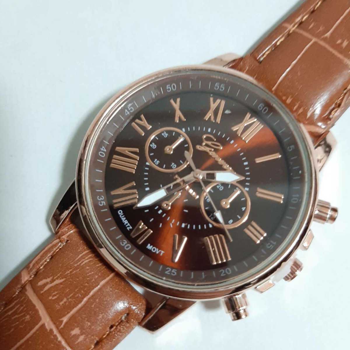 新品　腕時計　高級感　茶色　12