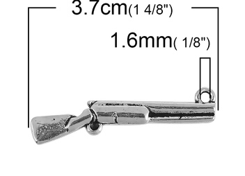 メタルチャーム 2個　銃型ショットガン散弾銃デザインアクセサリーチャームアクセサリーパーツ37mm×9mm_画像2