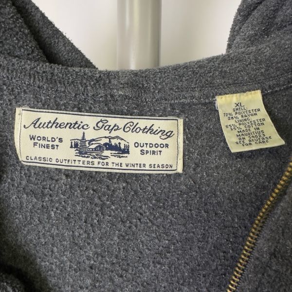 90s Authentic Gap Clothing ギャップ フリース ハーフジップ パーカー XL フーディ ビッグサイズ 雪 80s 00s 古着 オールド ビンテージ_画像7