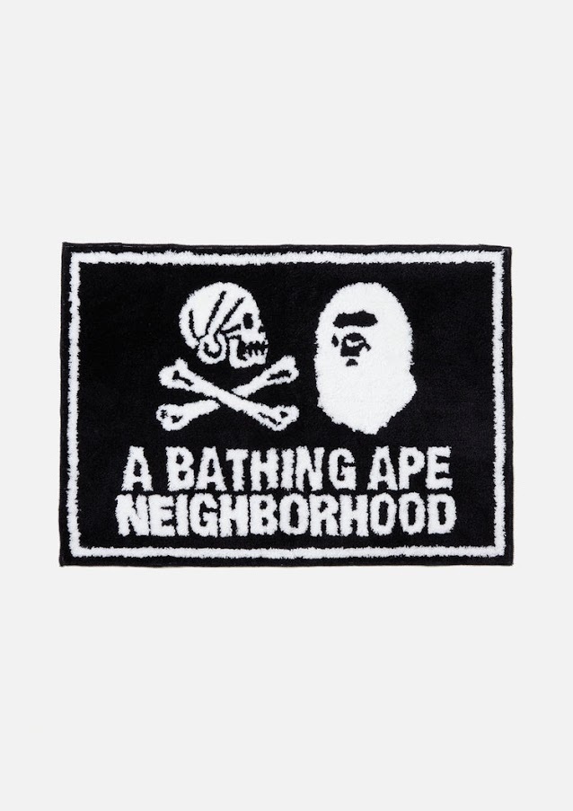 NEIGHBORHOOD BAPE NBHD RUG MAT BLACK ア ベイシング エイプ
