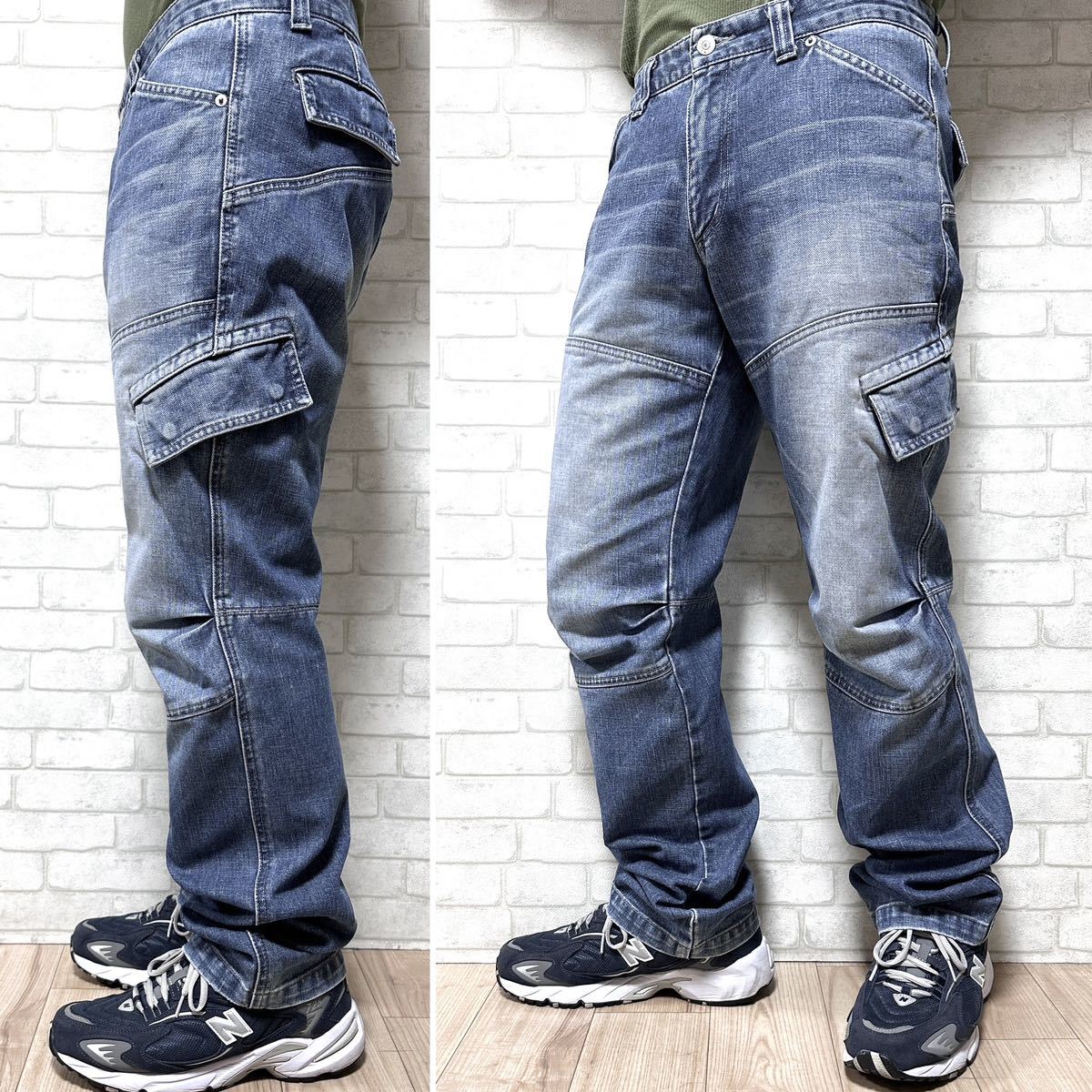 EDWIN Edwin Denim брюки-карго переключатель цельный разрезание W81cm