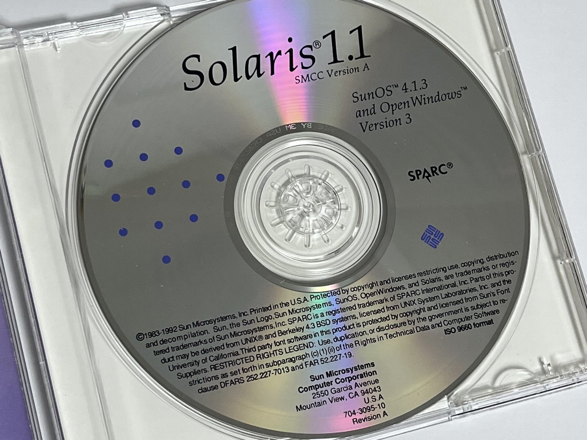 CD Solaris 1.1 SMCC VersionA SPARC SunOs4.1.3 and OpenWindows version3の画像4