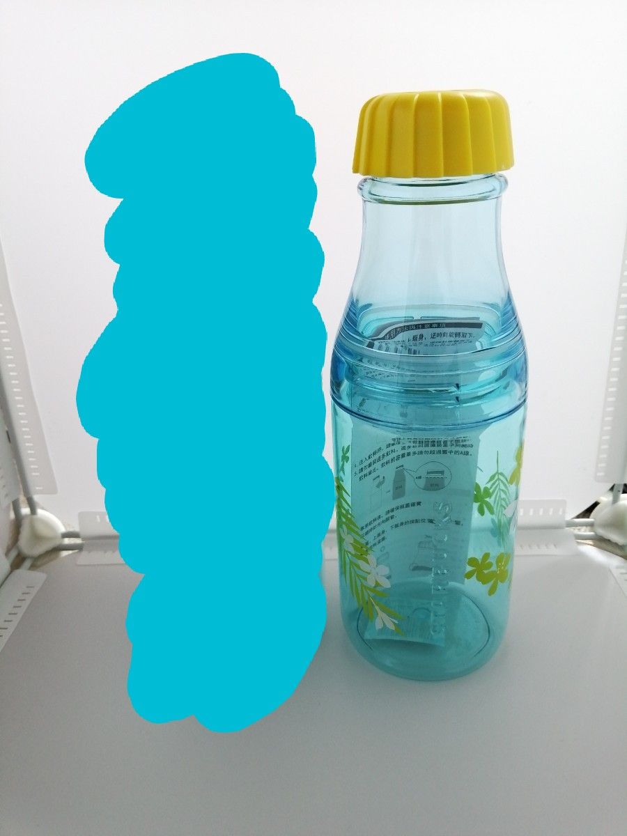 スターバックス　ボトル　水筒　旅行に　 花　ブルー　