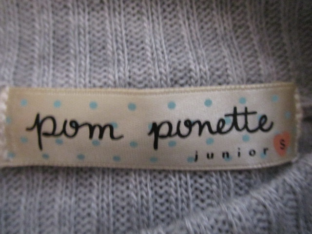 * Pom Ponette * симпатичный с высоким воротником свитер *S140.* серый 30125