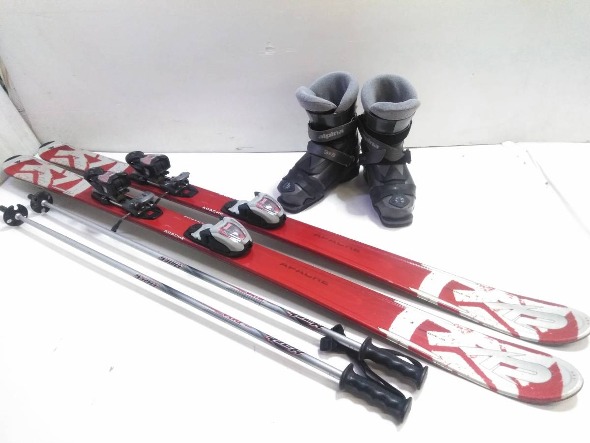 ブーツ付き4点セット 子供用 ジュニア K2 APACHE JR. 136cm/簡単ビン