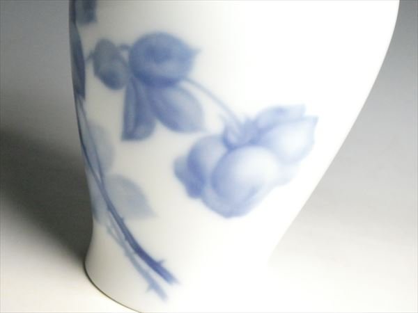 K865 Ookura Touen hill . blue rose large base vase flower go in ornament "hu" pot 27.5cm