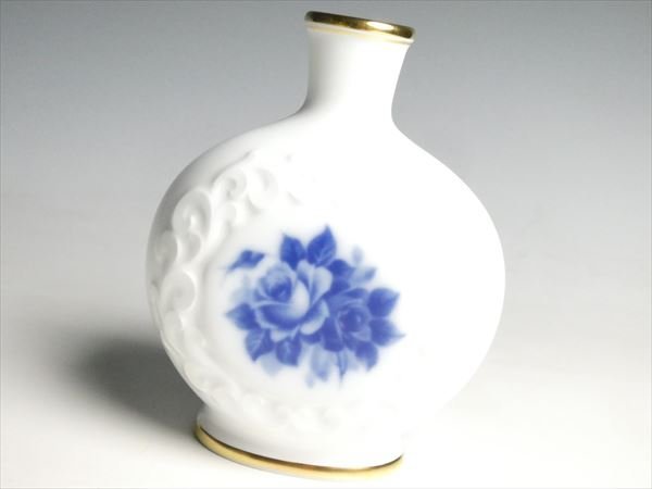 k917 Ookura Touen hill . blue rose base vase flower go in ornament "hu" pot 