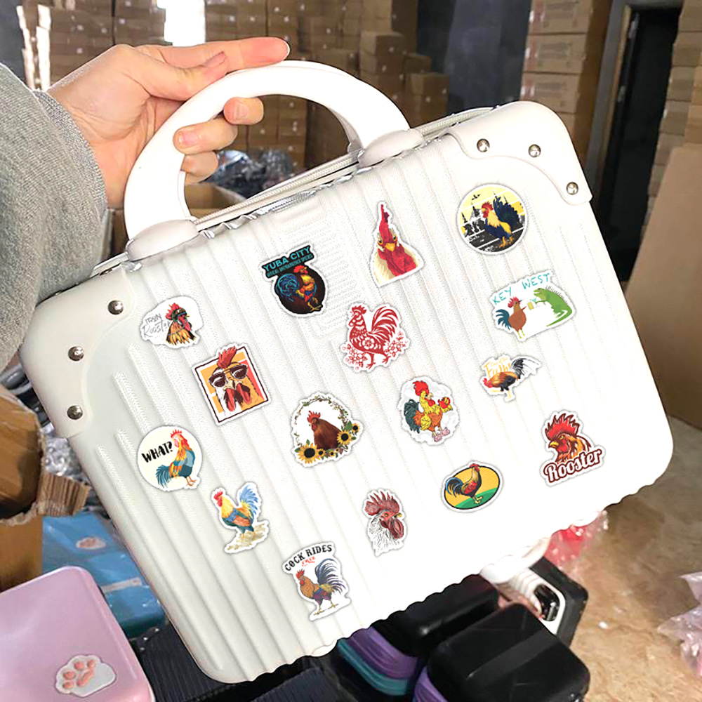ニワトリ ステッカー 50枚セット PVC 防水 シール にわとり 鶏 チキン チャボ バード スーツケース MacBookの画像7