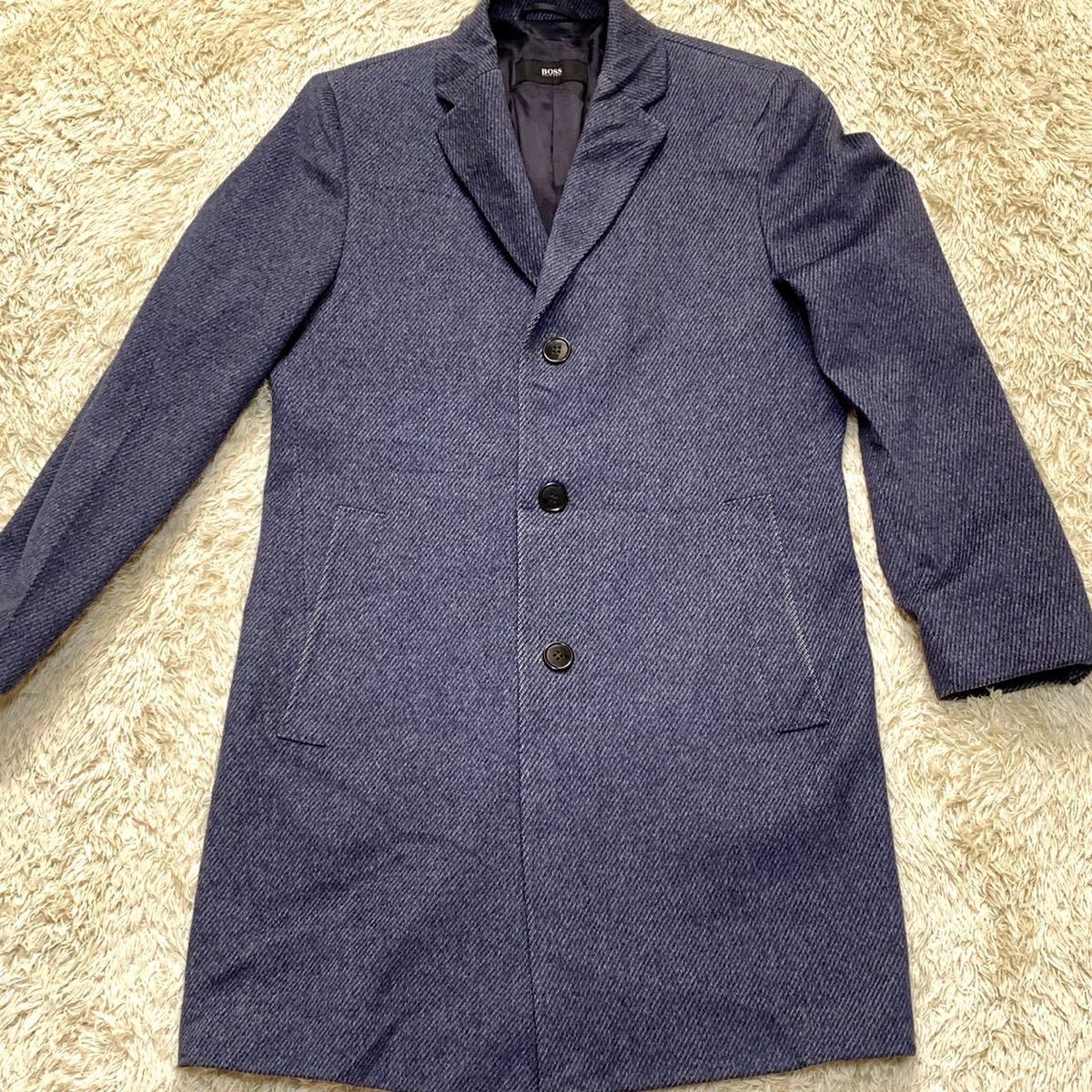 極上カシミヤ ヒューゴボス 最高峰の頂き HUGO BOSS チェスターコート ...