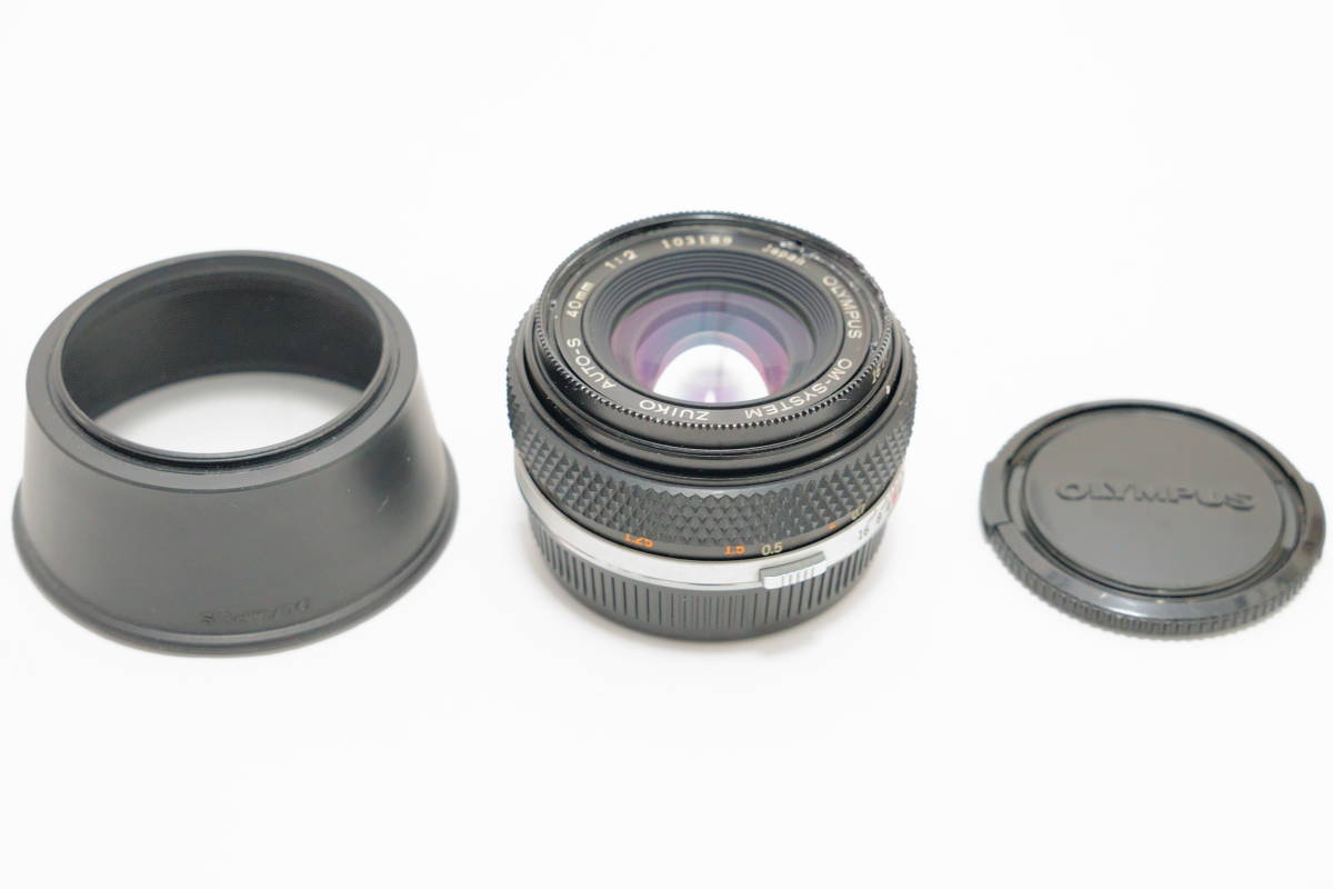 フード付】 OLYMPUS ZUIKO AUTO-S 40mm F2 OM-SYSTEM オリンパス