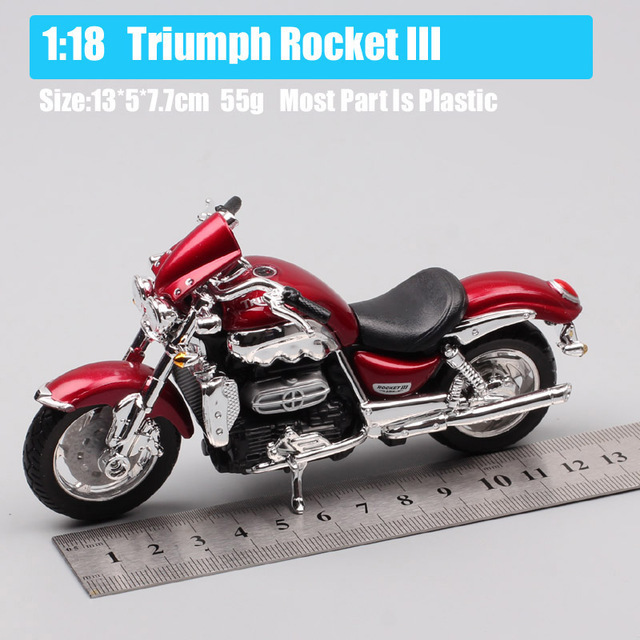 1/18 scale bburago Triumph Rocket 3 Trident Cruiser moto rcycle toy bike Roadster 