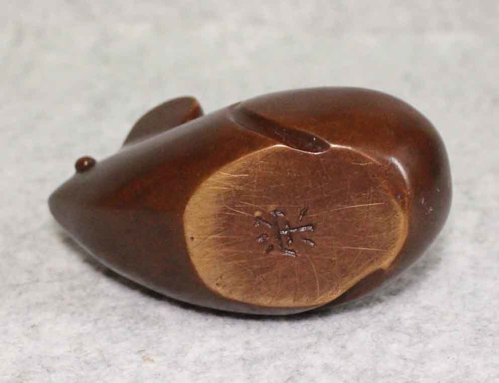 金属工芸●鼠 置物 その1 在銘 栄●銅製 11cm ブロンズ像 bronze mouse ネズミ 干支の画像6