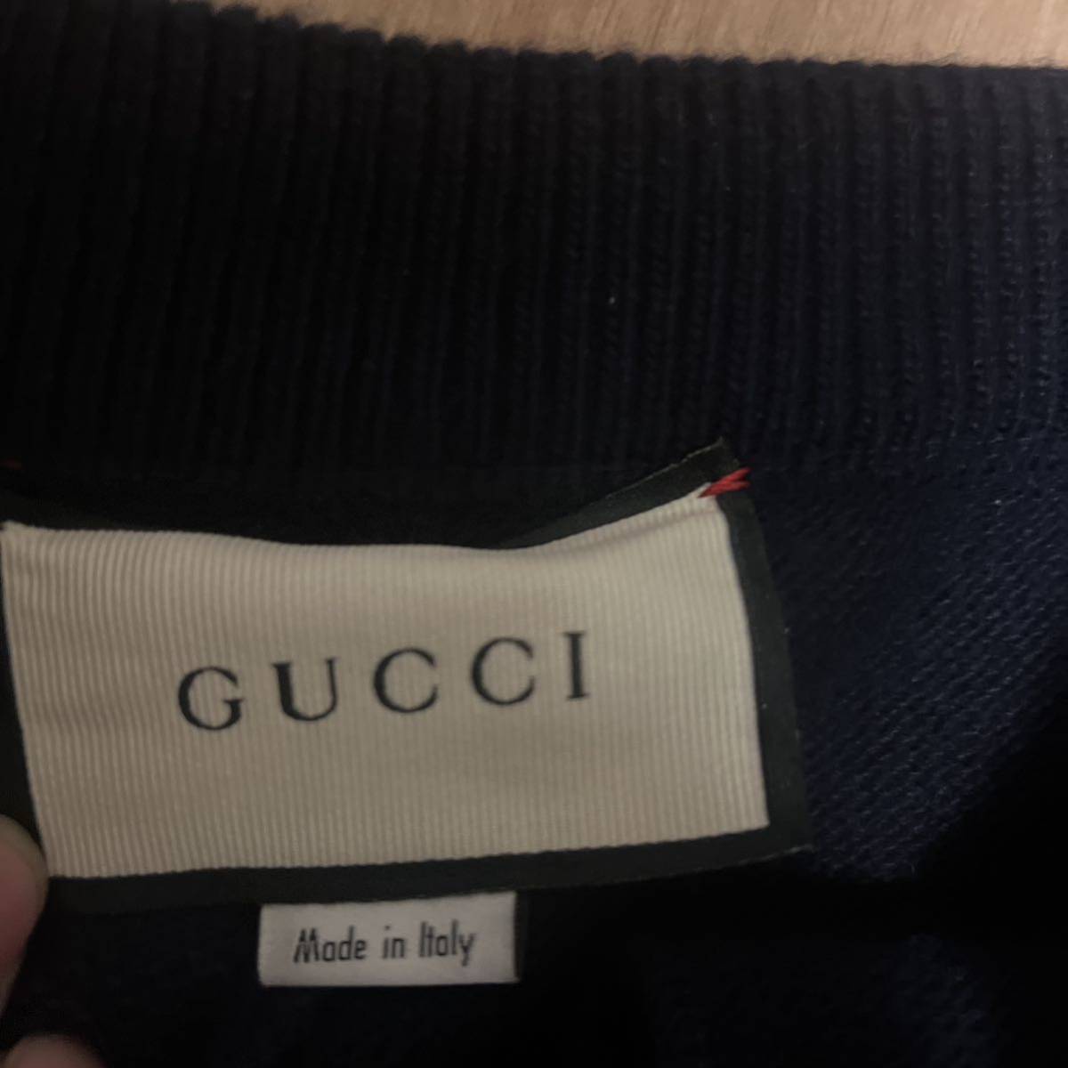 GUCCI シェリーラインニットパンツ ネイビー×グリーン×レッド M