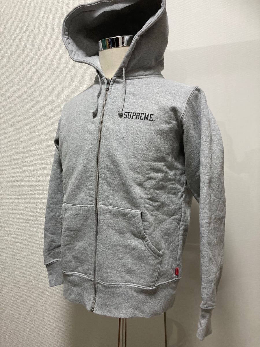 SUPREME シュプリーム 厚手 ジップアップ パーカー グレー・XL 希少