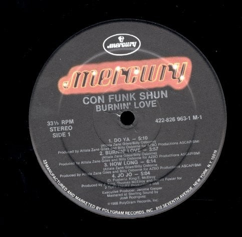 USオリジLP！シュリンク付 Con Funk Shun / Burnin' Love 86年【Mercury / 422-826 963-1 M-1】コン・ファン・シャン Soul ファンク_画像2