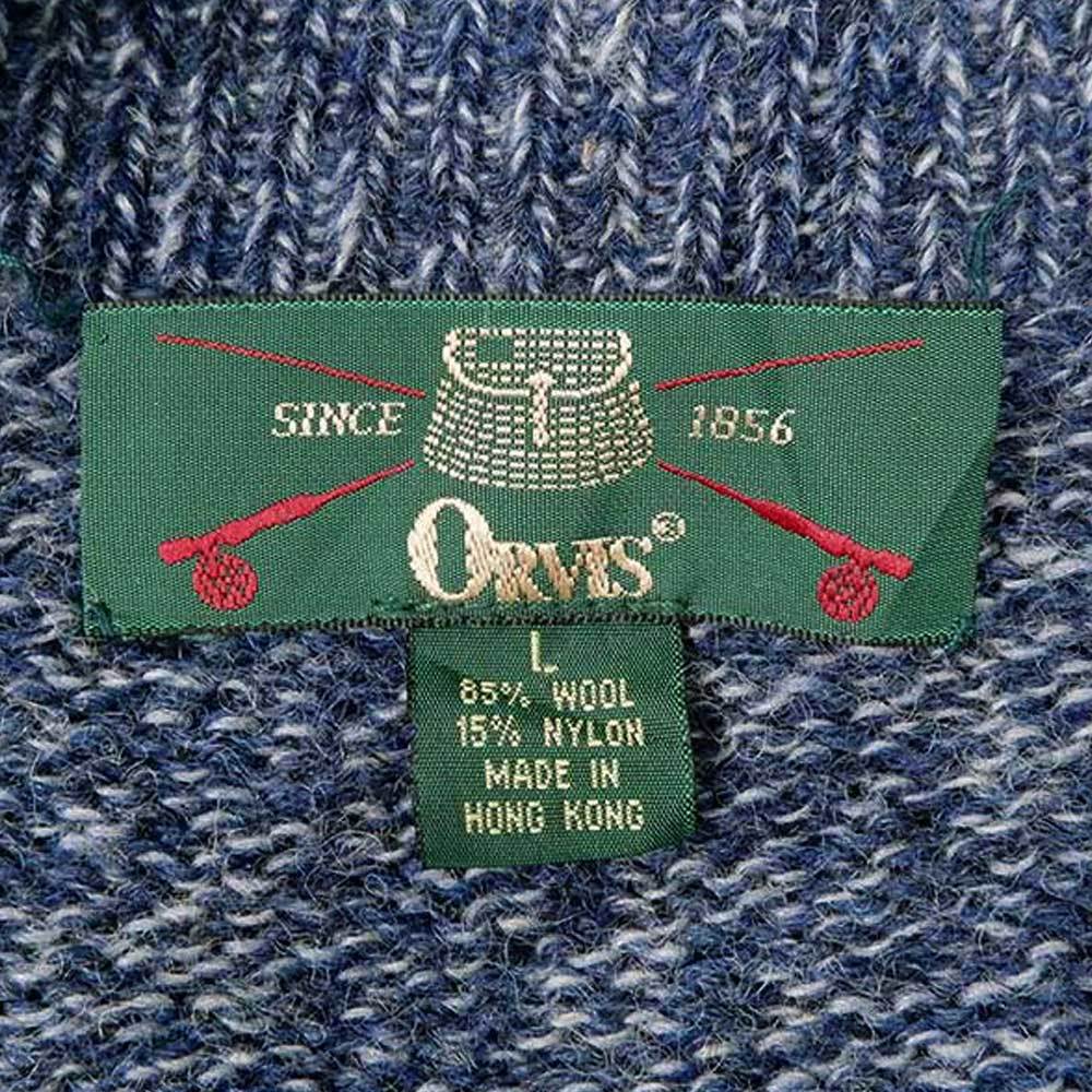 オービス ORVIS 90's 90年代 ショールカラーカーディガン ウールニット USA ヴィンテージ 古着 (-8081) ブルー / 青 M_画像2