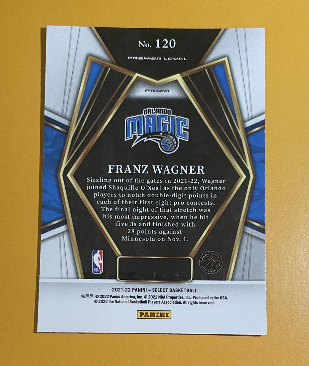 2021-22 Panini select franz wagner RC 3色パラレルルーキーカード NBAカードの画像2