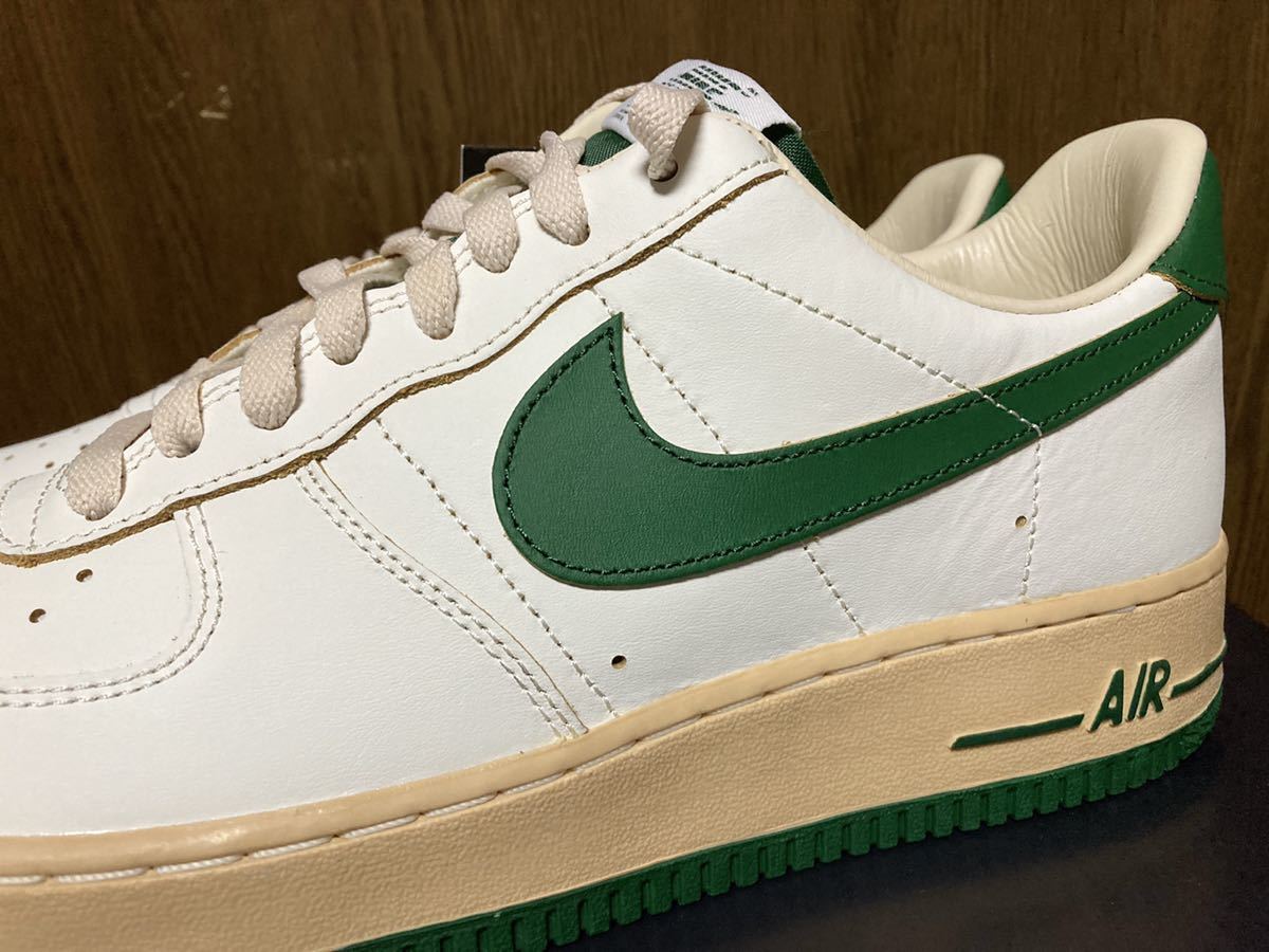 22年製 NIKE WMNS AIR FORCE 1 LV8 Green and Muslin ナイキ エアフォース【DZ4764-133】レザー LEATHER 天然皮革 ホワイト 白×緑 US12.5_画像4