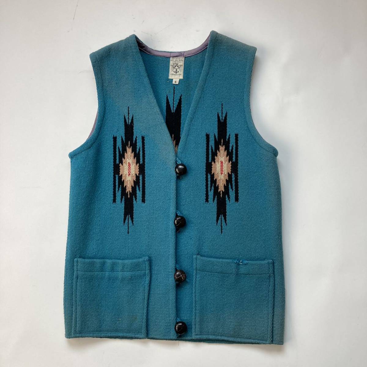 Vintage オルテガ チマヨベスト ネイティブ ターコイズ ブルー S VEST