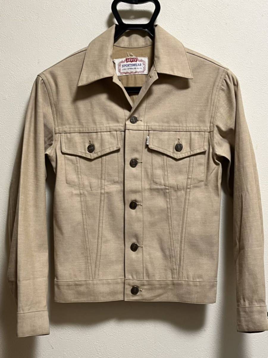 美品 70s LEVIS SPORTSWEAR ジャケット 36位 BIGE 3rd サード 70505 375 ジージャン デニムジャケット 50s 60s ヴィンテージ リーバイス_画像1