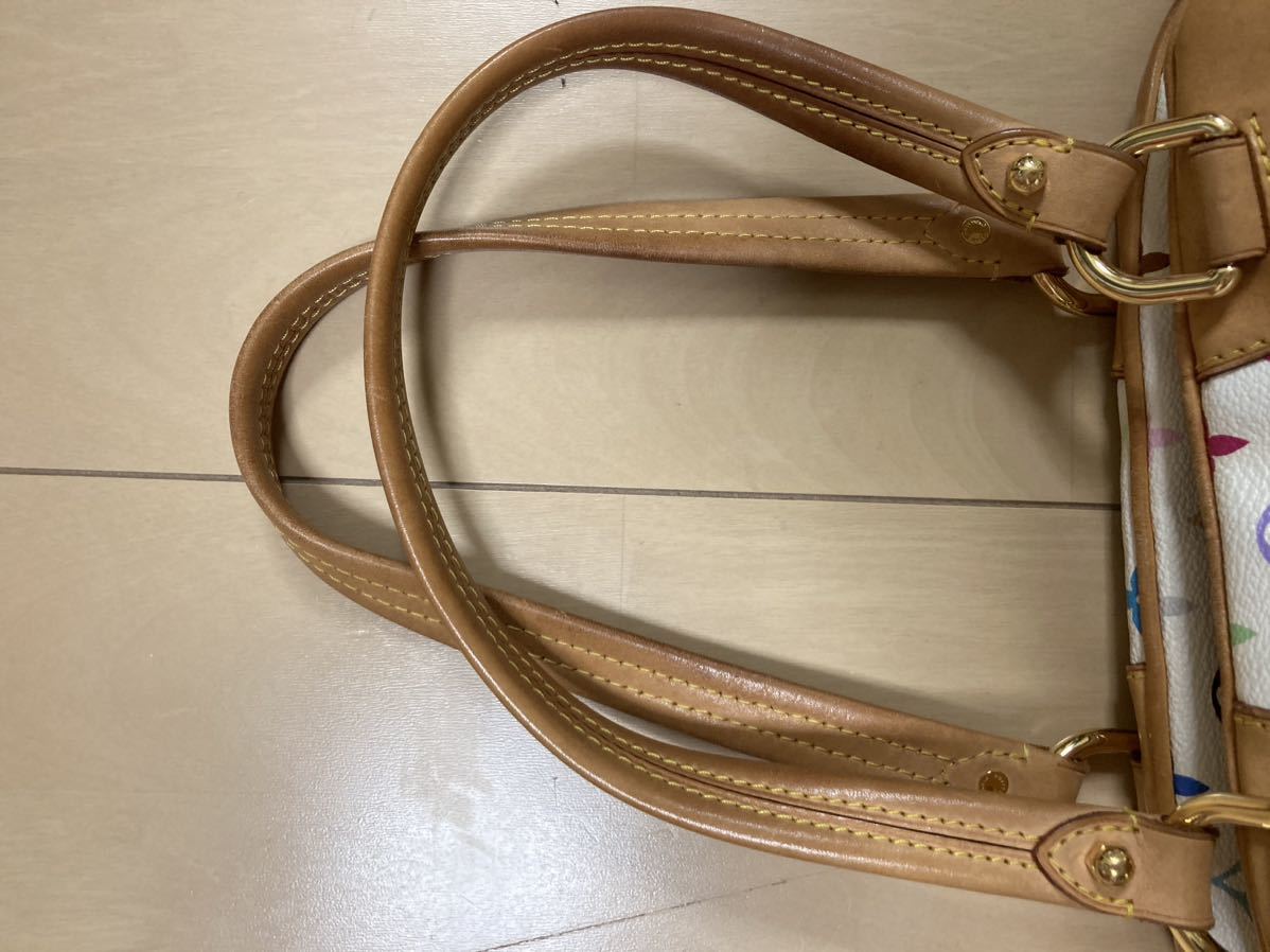 ☆中古品☆LOUIS VUITTON ルイヴィトン　クラウディア　モノグラム・マルチカラー ブロン ハンドバッグ_画像9