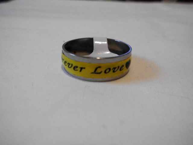 新品！送料無料！メンズリング(男性・指輪) silver yellow forever love 22号☆_画像3
