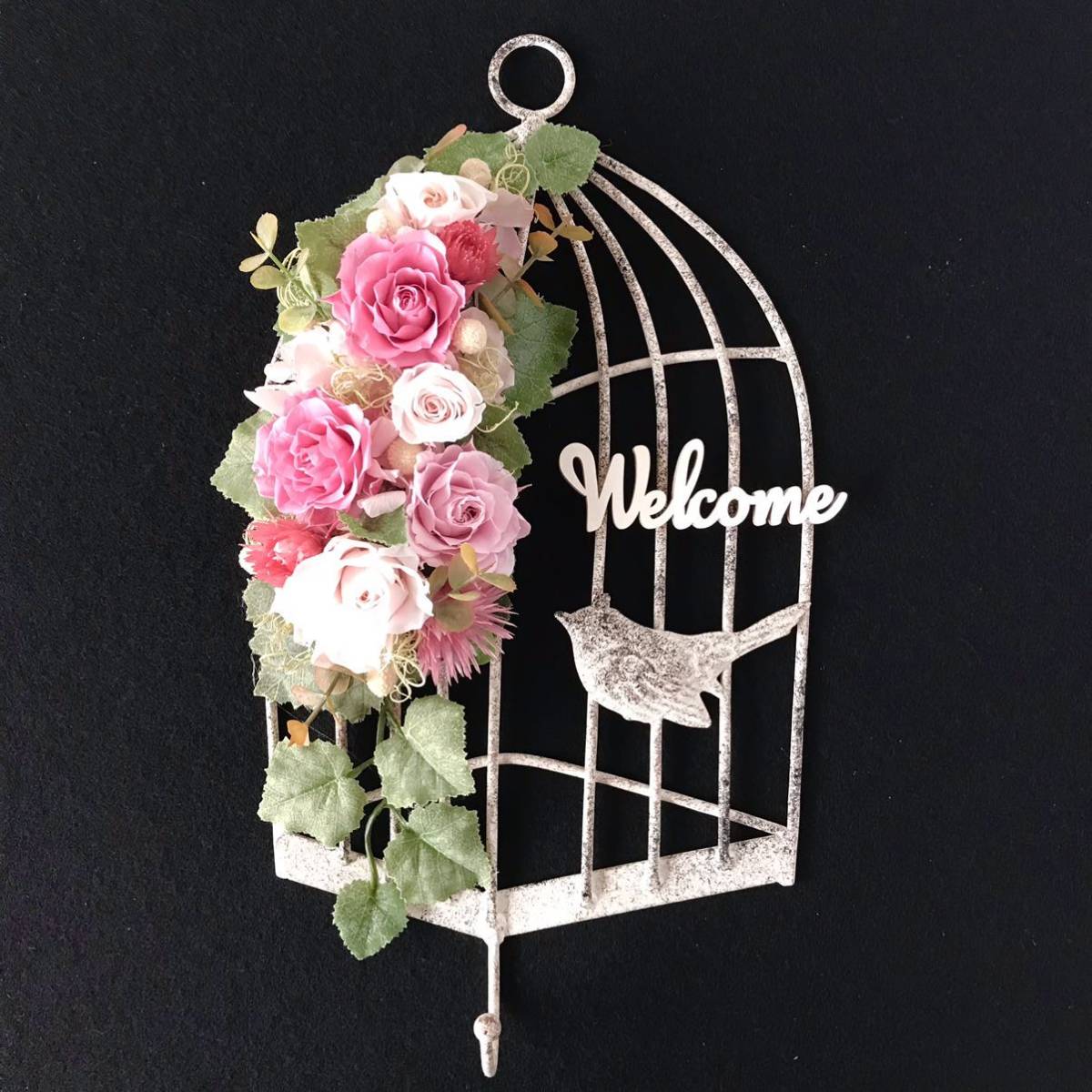 hand made * preserved flower * rose * bird cage wire ornament *a-tifi car ru flower * celebration *Welcome